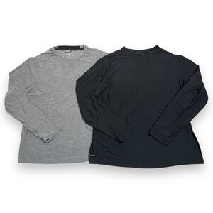 Athletic Works Boy’s Active Long Sleeve Top Bundle Black/Gray Size XL Husky